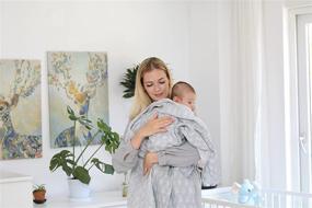 img 3 attached to 👶 Soft Cotton Muslin Swaddle Blankets - 4 Pack of Breathable Swaddle Blankets - Unisex Baby Swaddle Blankets in Grey and White Designs - Multi-Use Muslin Blankets - 47 x 47 inches