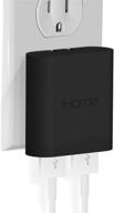 🔌 ihome ac pro 3.4 amp 2-port usb wall charger for iphone 12/12 pro/12 pro max/11/11 pro/11 pro max/xs/xs max/xr/x/8/airpods, ipad, samsung galaxy android & more - black, foldable plug logo