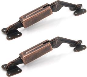 img 4 attached to 🔧 Tulead Spring Lid Support - Left/Right Lid Support Hinge, Red Bronze Iron Support Box Cabinet Hardware Set of 2 with Mounting Screws
