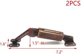 img 3 attached to 🔧 Tulead Spring Lid Support - Left/Right Lid Support Hinge, Red Bronze Iron Support Box Cabinet Hardware Set of 2 with Mounting Screws
