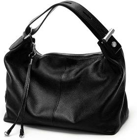 img 4 attached to 👜 Fashionable Genuine Leather Shoulder Handbag: Women's Handbags & Wallets Combo for Stylish Totes