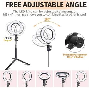 img 2 attached to 📸 Travor 6-inch Dimmable LED Selfie Ring Light: Remote Control, 3 Modes, 11-Level Brightness - Ideal for YouTube, Makeup and Photography Shooting