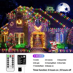 img 3 attached to 🎄 Long Outdoor Christmas Lights – 1000 LED, 394ft, 8 Modes & Timer, Waterproof Fairy Light String for Xmas Tree, Wedding, Holiday Party, Thanksgiving Decoration