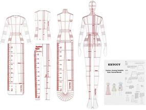 img 4 attached to Complete Set of 4 Fashion Illustration Rulers and Templates 📏 for Fashion Sketching, Sewing and Pattern Design with A4 Pattern Paper