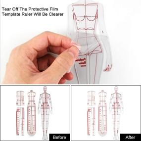 img 1 attached to Complete Set of 4 Fashion Illustration Rulers and Templates 📏 for Fashion Sketching, Sewing and Pattern Design with A4 Pattern Paper