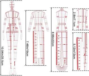 img 3 attached to Complete Set of 4 Fashion Illustration Rulers and Templates 📏 for Fashion Sketching, Sewing and Pattern Design with A4 Pattern Paper