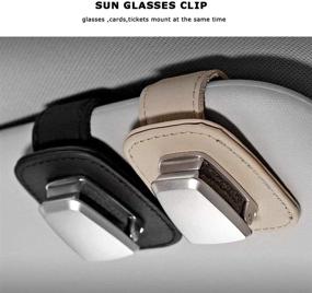 img 1 attached to 🕶️ Convenient MOTL Car Visor Sunglasses Leather Holder: Clip & Store Your Shades in Beige Shade