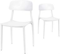 🪑 белые стулья для обеденной зоны canglong с решетчатой спинкой из пп-пластика, комплект из 2 штук - повысьте свою seo логотип
