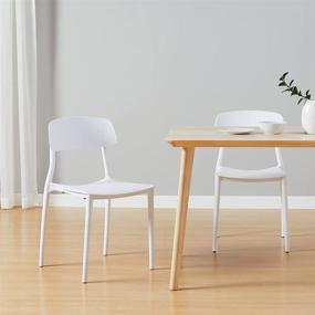 img 3 attached to 🪑 Белые стулья для обеденной зоны CangLong с решетчатой спинкой из ПП-пластика, комплект из 2 штук - повысьте свою SEO