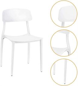 img 2 attached to 🪑 CangLong White Slat Back Dining Chairs with PP Plastic, Set of 2 - Enhance Your SEO