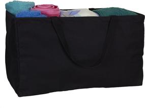 img 3 attached to Krush Canvas Utility Tote 2212-1 for Household Essentials - Black Reusable Grocery Shopping Bag and Laundry Carry Bag