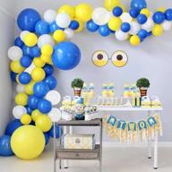 🎈 balloon garland kit in blue, yellow, and white - 90-pack latex balloons with 16ft strip for baby shower, anniversary, birthday, wedding, graduation, office party - diy decoration logo