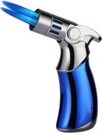 🔥 vexo-mini4 quad jet flame torch lighter - windproof butane refill portable lighter for bbq, camping, candle, grill - cool gift idea (blue) - butane not included logo