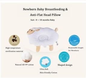 img 2 attached to 👶 StoHua Baby Flat Head Syndrome Prevention Pillow - Organic Cotton Infant Head Shaping Pillow for Newborns, Soft & Breathable Baby Sleeping Pillow