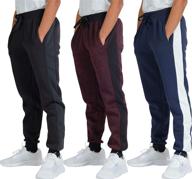 👖 real essentials 3 pack: boys youth soft fleece jogger sweatpants - active & athletic logo