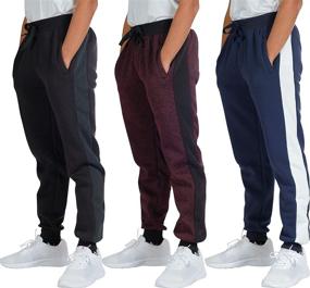 img 4 attached to 👖 Real Essentials 3 Pack: Boys Youth Soft Fleece Jogger Sweatpants - Active & Athletic