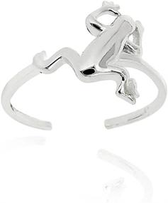 img 3 attached to Sterling Silver Jumping Frog Toe Ring by Hoops & Loops: Chic and Playful Accessory for Perfect Summer Vibe