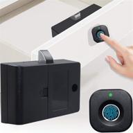 fingerprint cabinet lock - smart biometric keyless hidden lock for file drawers, wardrobes, and furniture - child safety electric lock for home and office logo