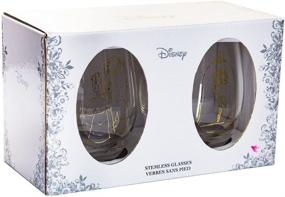 img 1 attached to 🌹 Disney Classics Beauty & The Beast Collectible Stemless Tumbler Glass Set - 16oz - Pack of 2