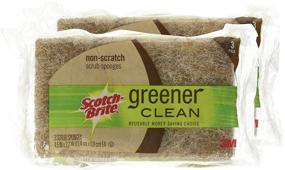 img 1 attached to 🧽 Scotch-Brite Greener Clean Non-Scratch Scrub Sponge, 3/Pack [Set of 2] - Enhanced for Better SEO