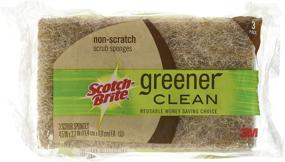 img 2 attached to 🧽 Scotch-Brite Greener Clean Non-Scratch Scrub Sponge, 3/Pack [Set of 2] - Enhanced for Better SEO