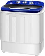 🧺 vivohome portable 2-in-1 twin tub mini laundry washer and spin dryer combo- 13.5 lbs, blue & white logo