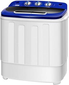 img 4 attached to 🧺 VIVOHOME Portable 2-in-1 Twin Tub Mini Laundry Washer and Spin Dryer Combo- 13.5 lbs, Blue & White