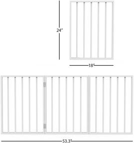 img 3 attached to 🐾 Wooden Freestanding Pet Gate Collection by PETMAKER - Convenient Folding Barrier Fence for Stairs, Doorways, and Gaps | Lightweight Design Ideal for Dogs, Cats, and Pets