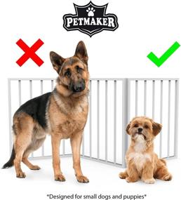 img 2 attached to 🐾 Wooden Freestanding Pet Gate Collection by PETMAKER - Convenient Folding Barrier Fence for Stairs, Doorways, and Gaps | Lightweight Design Ideal for Dogs, Cats, and Pets