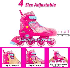 img 3 attached to 🔝 Top-Rated Generic VyperX Adjustable Inline Skates: Light Up Wheels, for Kids and Young Adults, with Protective Gear Included