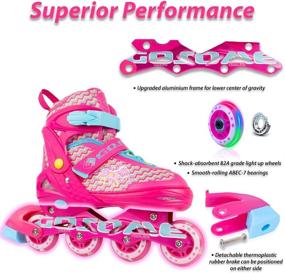 img 1 attached to 🔝 Top-Rated Generic VyperX Adjustable Inline Skates: Light Up Wheels, for Kids and Young Adults, with Protective Gear Included