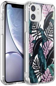 img 4 attached to 📱 Eouine iPhone 11 Case - Ultra Slim Transparent Clear Silicone Cover with Black Leaves Pattern - Shockproof and Stylish