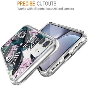 img 1 attached to 📱 Eouine iPhone 11 Case - Ultra Slim Transparent Clear Silicone Cover with Black Leaves Pattern - Shockproof and Stylish