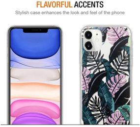 img 3 attached to 📱 Eouine iPhone 11 Case - Ultra Slim Transparent Clear Silicone Cover with Black Leaves Pattern - Shockproof and Stylish