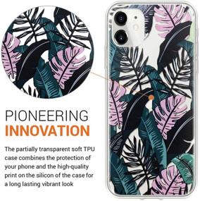 img 2 attached to 📱 Eouine iPhone 11 Case - Ultra Slim Transparent Clear Silicone Cover with Black Leaves Pattern - Shockproof and Stylish