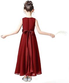 img 2 attached to 👗 Chiffon Sleeveless Formal Pageant Party Dress for Little Junior Girls – Perfect Wedding Bridesmaid & Flower Girl Attire