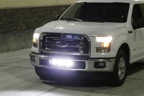 img 1 attached to 🚗 iJDMTOY 96W High Power LED Light Bar with Lower Grille Mount, Compatible with 2015-up Ford F150 XLT Lariat and Limited, Includes Lower Bumper Opening Mount Brackets & On/Off Switch Wiring