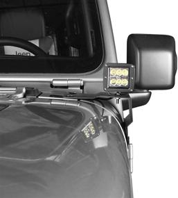 img 2 attached to 🚨 Hooke Road Cowl Pillar Pod Light Mount Windshield Cube LED Light Brackets for Jeep Wrangler JL & Gladiator JT - 2018-2021 Sahara Rubicon Sport Sports (Not Compatible with Gladiator Mojave Model)