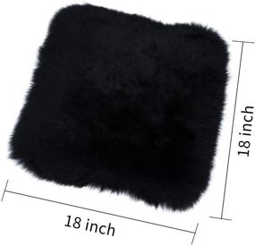 img 2 attached to Sheepskin Seat Cushion Cover - Winter Warm, Natural Wool Car Seat Covers - Universal Fit for Front Seats in Most Cars, Trucks, SUVs, Vans - Color: Black