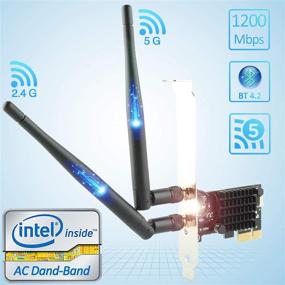 img 3 attached to 🔌 Ubit AC1200 PCIe WiFi Карта с Bluetooth 4.2: Двухдиапазонный Беспроводной Сетевой Адаптер для Игр, Серфинга в Интернете, Стриминга и многое другое