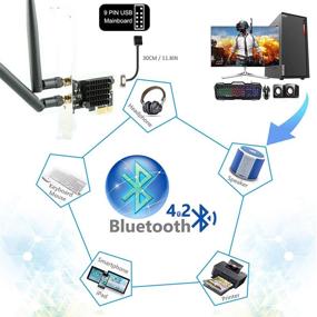 img 1 attached to 🔌 Ubit AC1200 PCIe WiFi Карта с Bluetooth 4.2: Двухдиапазонный Беспроводной Сетевой Адаптер для Игр, Серфинга в Интернете, Стриминга и многое другое