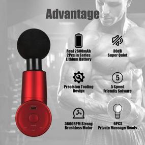 img 3 attached to Ultimate Pain Relief: Mini Portable Massage Gun with Electric Deep Tissue Percussion - 4 Speed Levels, 6 Interchangeable Heads, and Long Battery Life