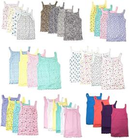 img 3 attached to Girls' Pastel Colored Cotton Spaghetti Strap Undershirts - Tops, Tees & Blouses