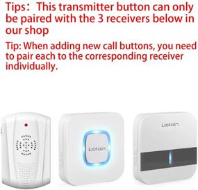 img 3 attached to 📞 LIOTOIN Wireless Call Buttons for Caregiver Pager and Restaurant Calling Pager – Waterproof with 600+ Feet Operating Range for Elderly/Patient (Receiver Pairing Required)