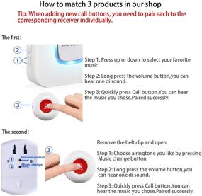 img 1 attached to 📞 LIOTOIN Wireless Call Buttons for Caregiver Pager and Restaurant Calling Pager – Waterproof with 600+ Feet Operating Range for Elderly/Patient (Receiver Pairing Required)