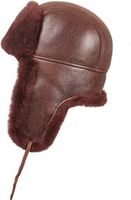 img 3 attached to 🎩 Zavelio Shearling Sheepskin Leather Unisex Aviator Russian Ushanka Trapper Winter Fur Hat