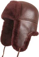 🎩 zavelio shearling sheepskin leather unisex aviator russian ushanka trapper winter fur hat логотип