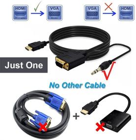 img 3 attached to 🔌 VAlinks HDMI to VGA Adapter - 1080P Video Converter for Laptop HDTV Monitors Projector-1.8m/6ft - Male to Male with 3.5mm Audio Jack