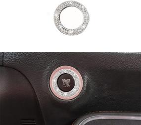 img 2 attached to 🚗 Обработка кнопки запуска двигателя: Keptrim для Dodge Challenger/Charger 2010-2020, блестящие кристальные стразы, серебристый алюминиевый сплав 1 шт.