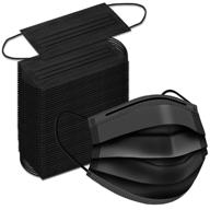 🔒 ultimate protection: black disposable face masks shield against germs and allergens logo